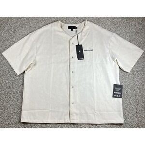 Men's REPRESENT Baseball Shirt Antique White Snap Front Size XL New with Tags